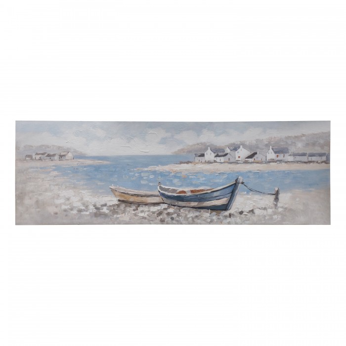 Boats Ashore Art Canvas